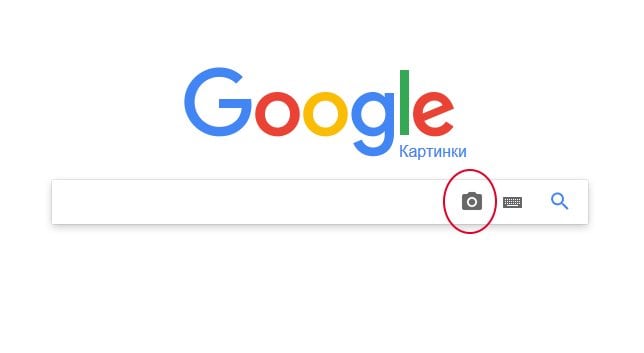 Botão para acessar a pesquisa de imagens do Google