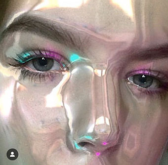 máscara de pele brilhante - onde encontrar no Instagram Stories