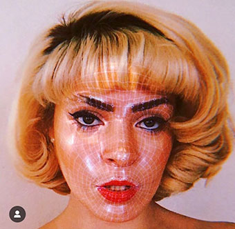 máscara facial no Instagram Stories