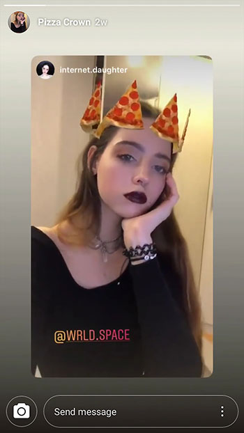 como baixar máscaras instagram - coroa de pizza