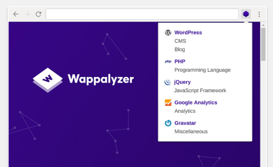 Extensão para navegadores Wappalyzer