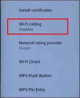 Desligamento de chamada Wi-Fi