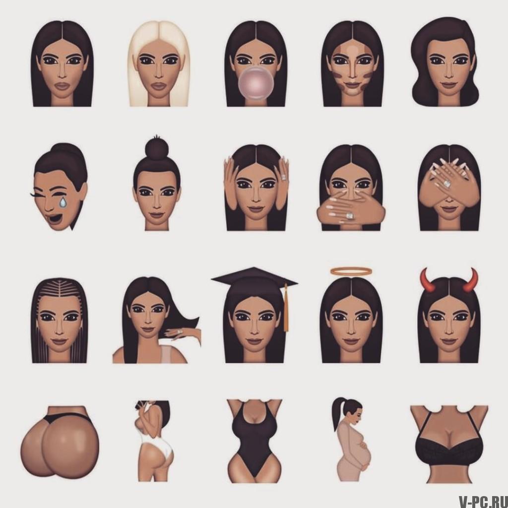 Kimoji para Instagram de Kim Kardashian