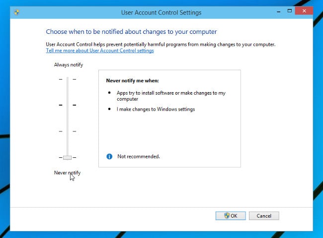 Alterar o nível de UAC no Windows 10
