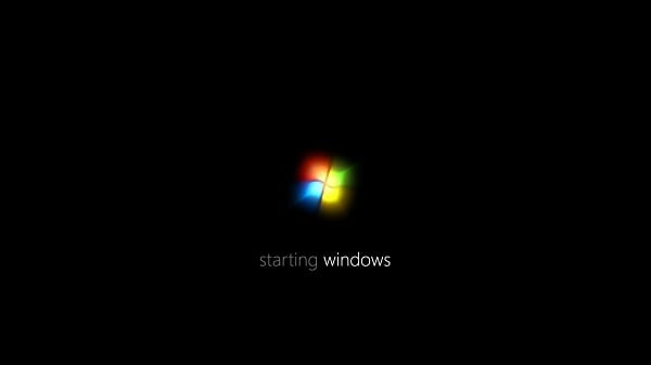 Tela de inicialização típica no Windows 7