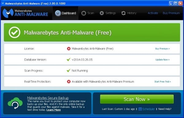 Utilitário anti-malware Malwarebytes