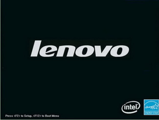 Tela de inicialização do laptop Lenovo